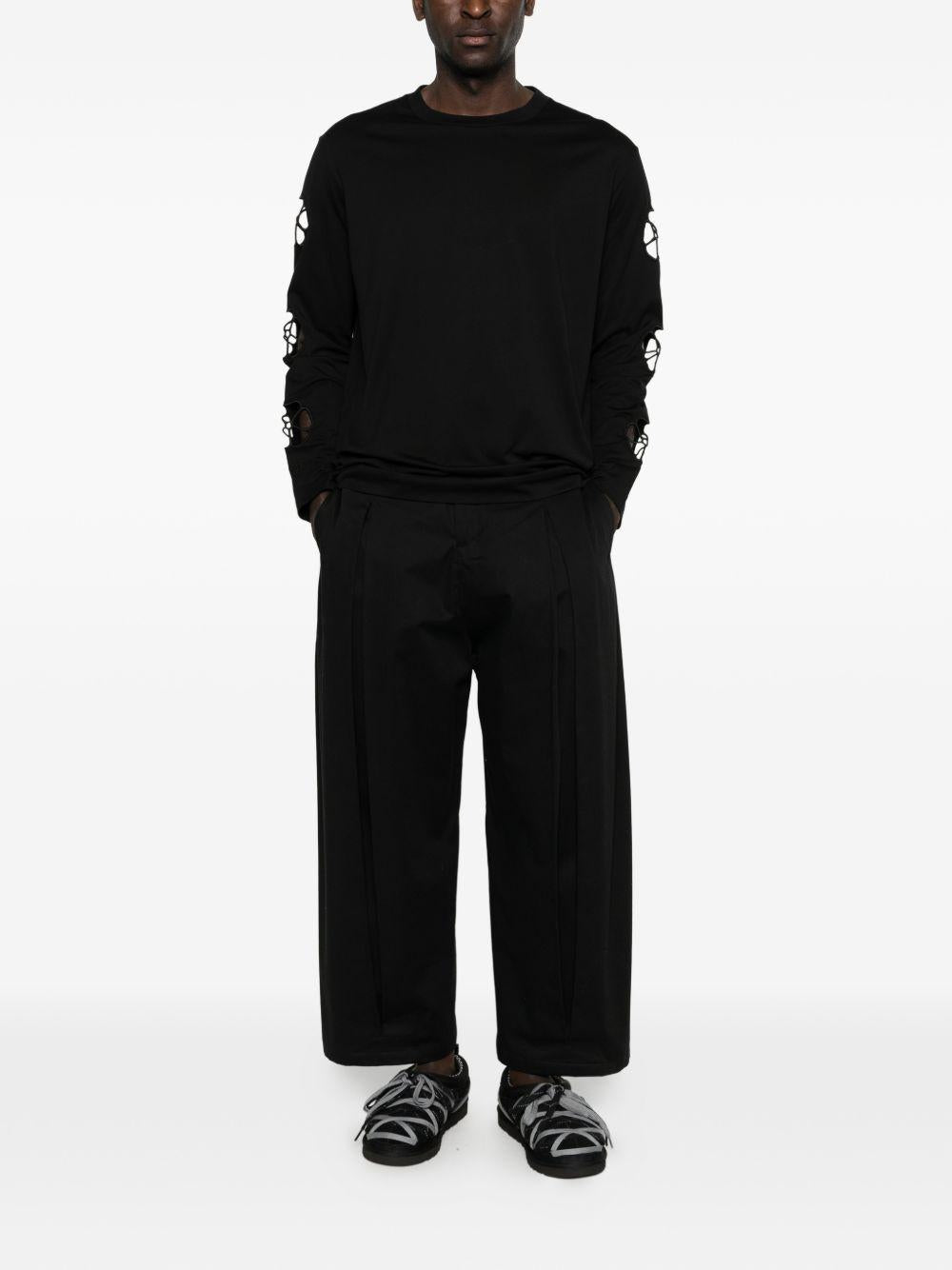 T-shirt a manica lunga con taglio in nero Simone rocha - uomo 