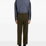 Pantaloni dritti in verde militare Marni - uomo 