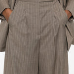 Pantaloni gessati in lana in marrone Maxmara - donna 