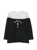 T-shirt a maniche lunghe con pannello trasparente in nero Mm6 maison margiela - donna