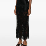 Gonna lunga dettaglio in pizzo nero Rabanne - donna 