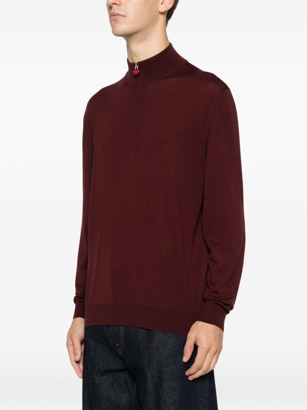Maglione a collo alto in bordeaux Kiton - uomo 