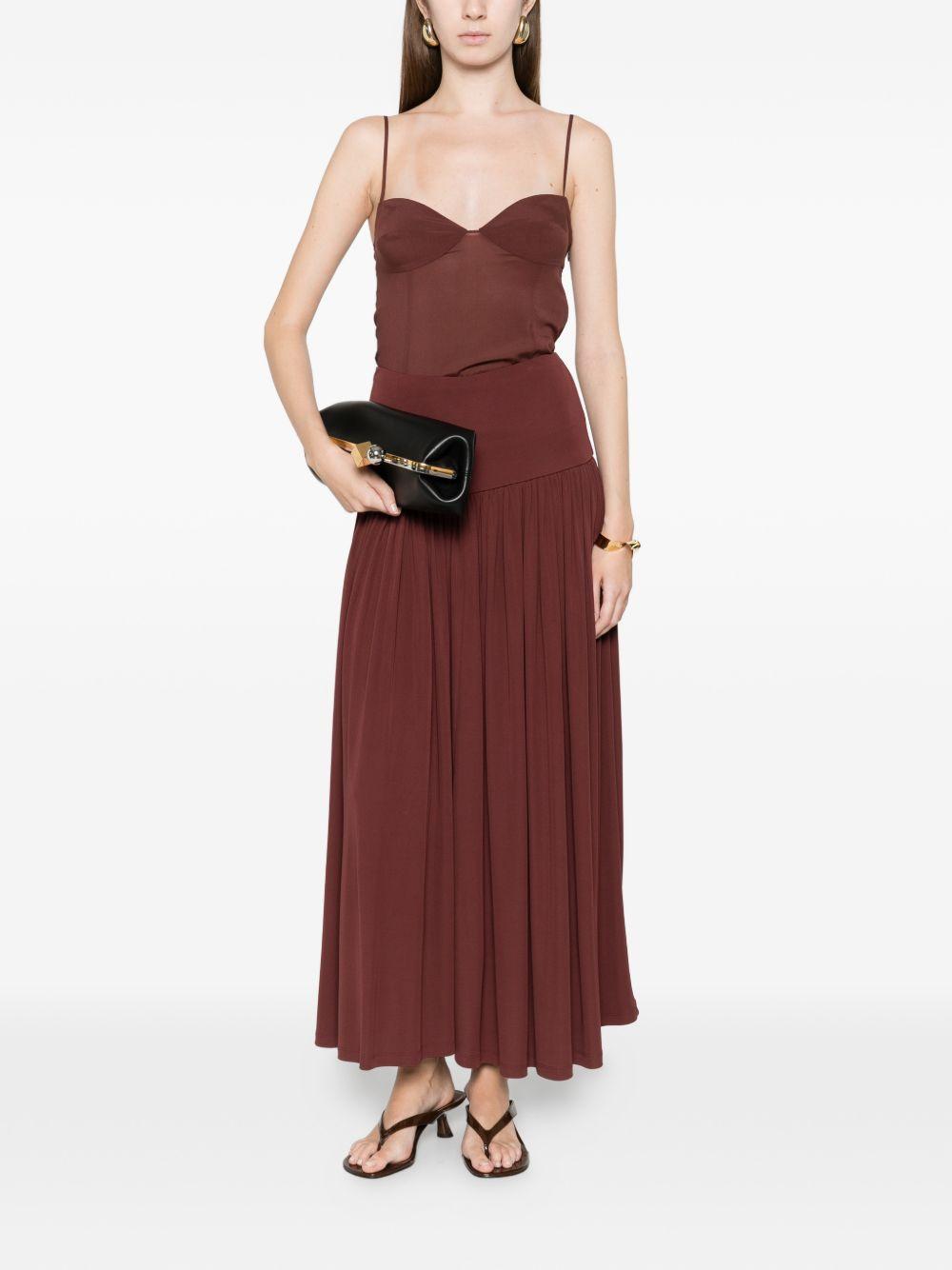 Gonna lunga arricciata in bordeaux Aya muse - donna 