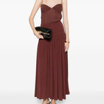 Gonna lunga arricciata in bordeaux Aya muse - donna 