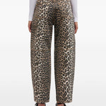 Jeans con stampa leopardata in marrone Ganni - donna 