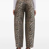 Jeans con stampa leopardata in marrone Ganni - donna 