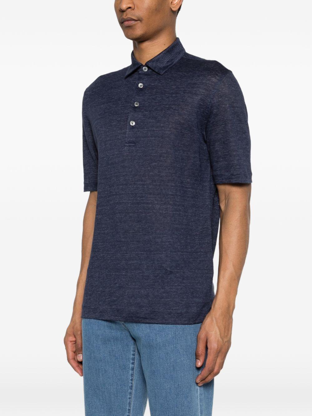 Polo con bottoni in blu Zegna - uomo 