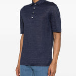 Polo con bottoni in blu Zegna - uomo 