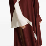 Abito lungo con scollo a V in marrone e bianco Alberta Ferretti - donna 