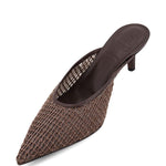 Mules a punta Monili in marrone Brunello cucinelli - donna 