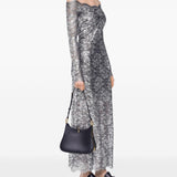 Abito in pizzo con spalle scoperte in grigio e argento  Rabanne - donna 