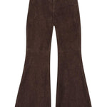 Pantaloni svasati in pelle scamosciata in marrone Remain - donna 