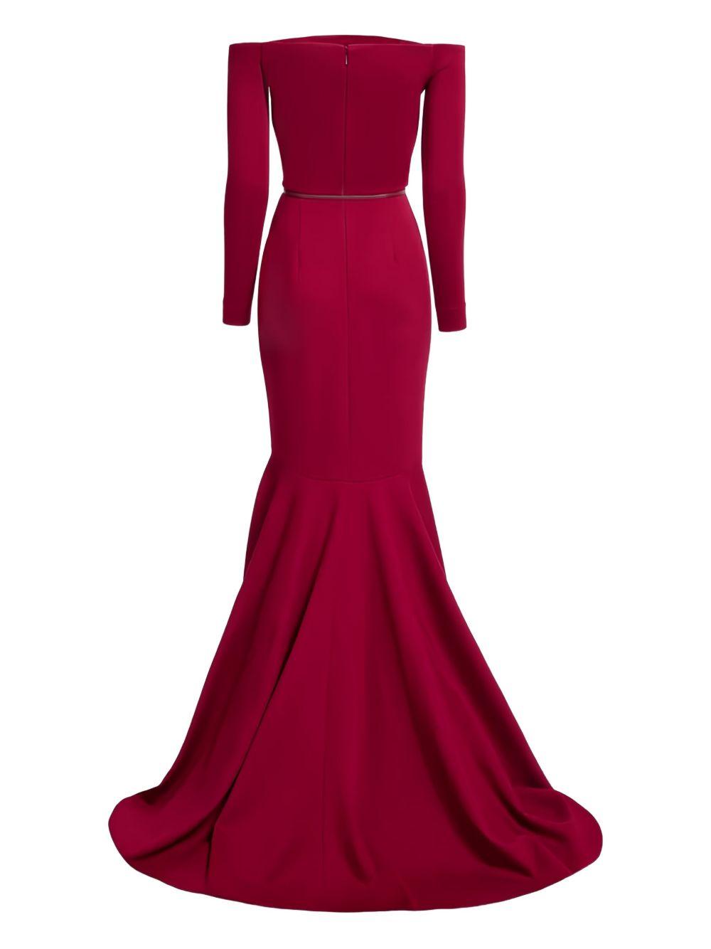 Abito lungo con spalle scoperte in rosso Elie Saab - donna 