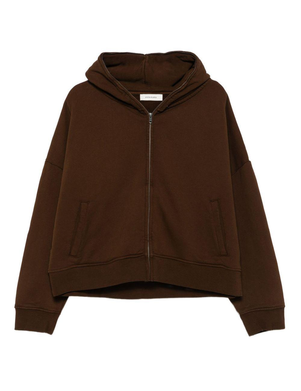 Felpa con zip in marrone Entire studios - unisex 