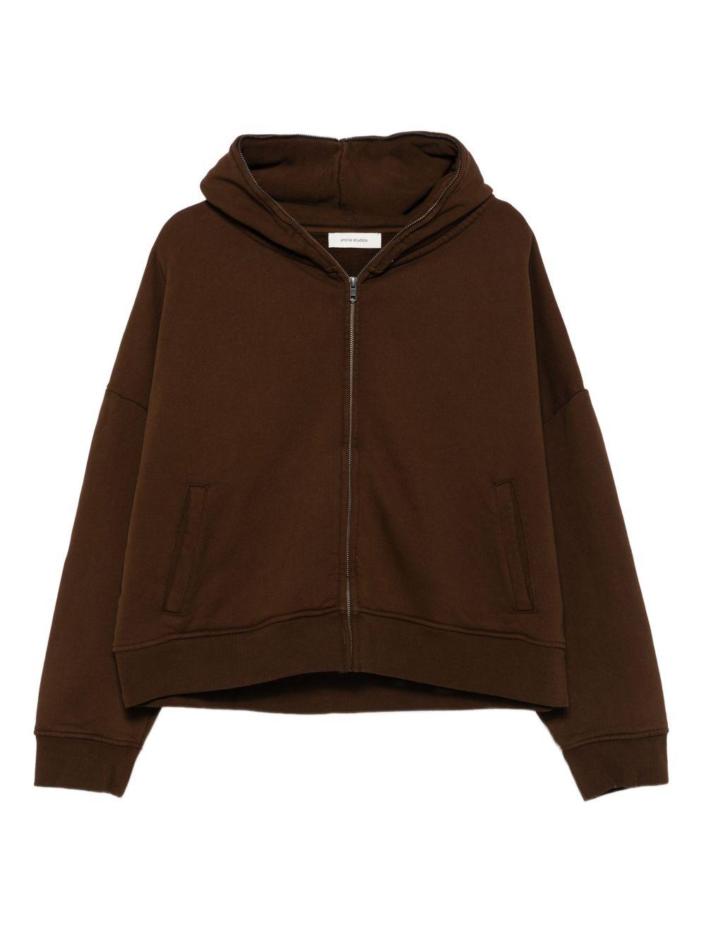 Felpa con zip in marrone Entire studios - unisex 