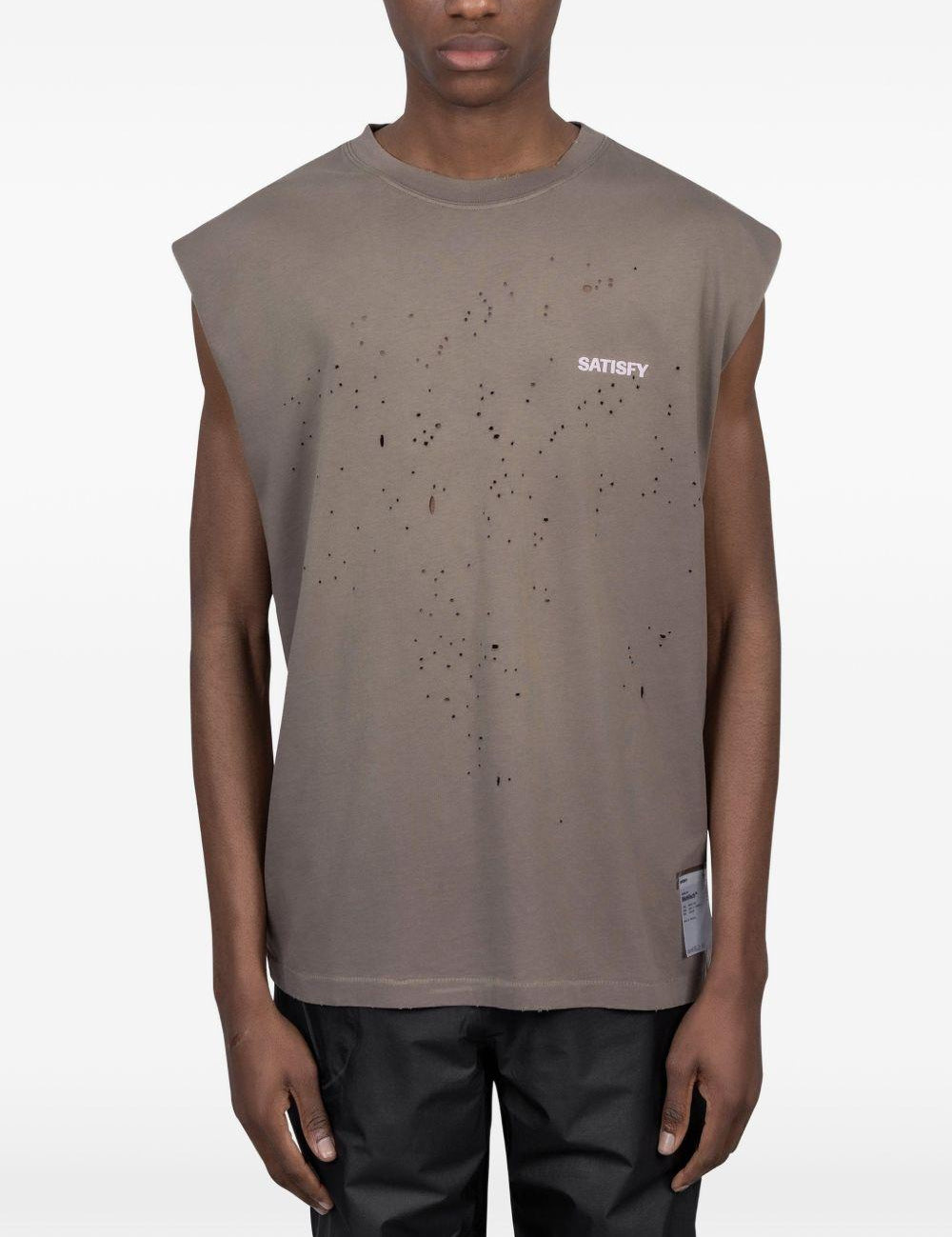Canotta con stampa logo in beige Satisfy - unisex 