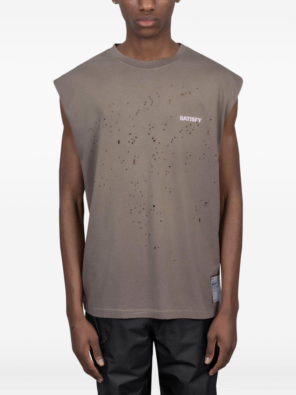 Canotta con stampa logo in beige Satisfy - unisex 