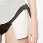 Pantaloncini con tasche e bottoni taglio dirt in marrone Rick owens - donna 