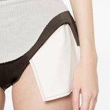 Pantaloncini con tasche e bottoni taglio dirt in marrone Rick owens - donna 