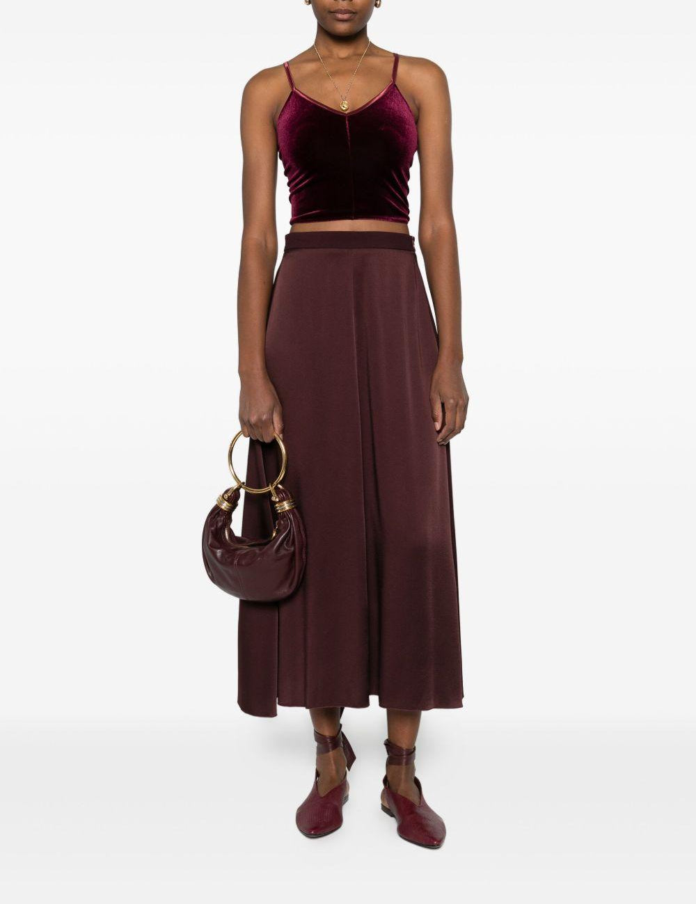 Gonna svasata con zip in marrone Forte forte - donna 