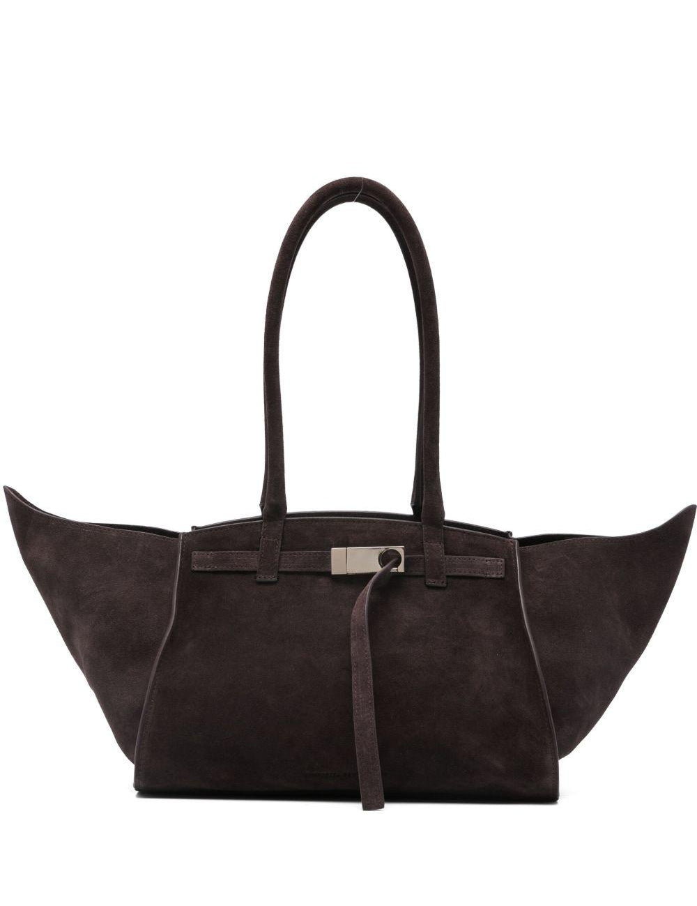 Borsa a spalla in pelle scamosciata marrone Benedetta Bruzziches - donna 