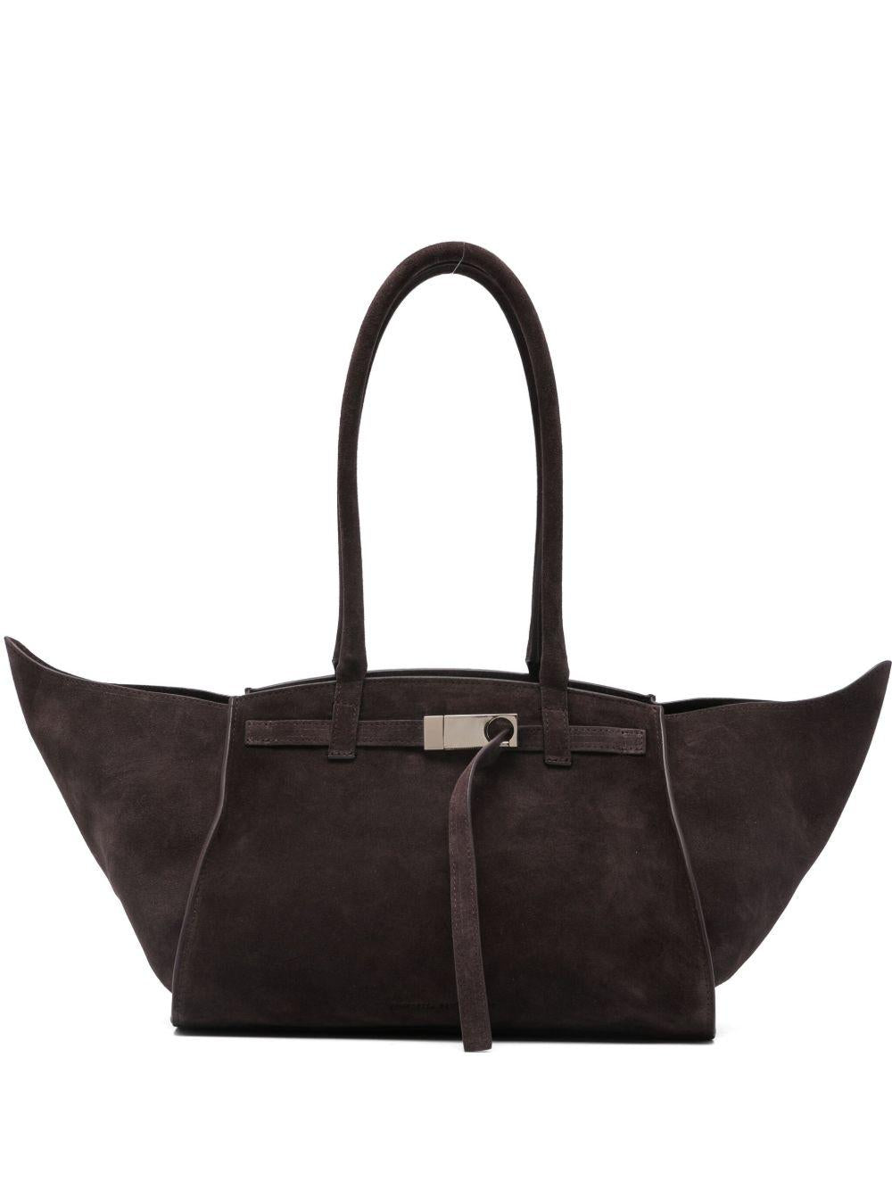 Borsa a spalla in pelle scamosciata marrone Benedetta Bruzziches - donna 