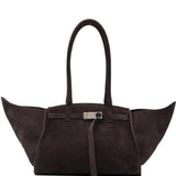 Borsa a spalla in pelle scamosciata marrone Benedetta Bruzziches - donna 