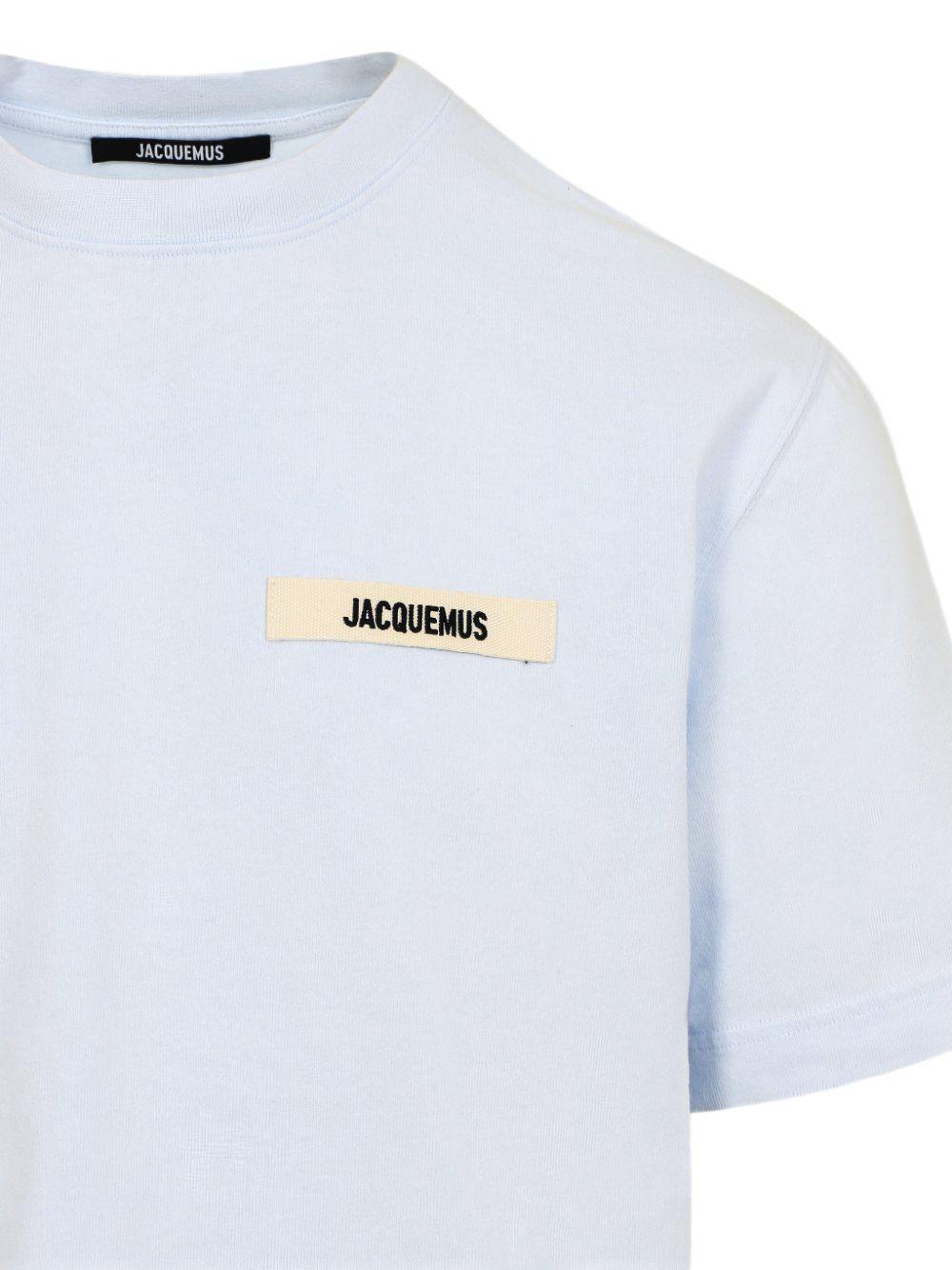 T-shirt con logo e toppa in blu Jacquemus - uomo 