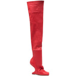 Stivali sopra il ginocchio in rosso Rick owens lilies - donna 