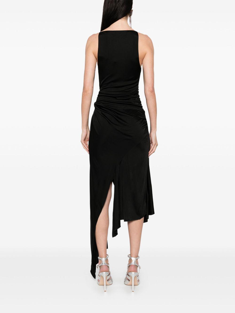 Abito midi asimmetrico in nero David koma - donna 