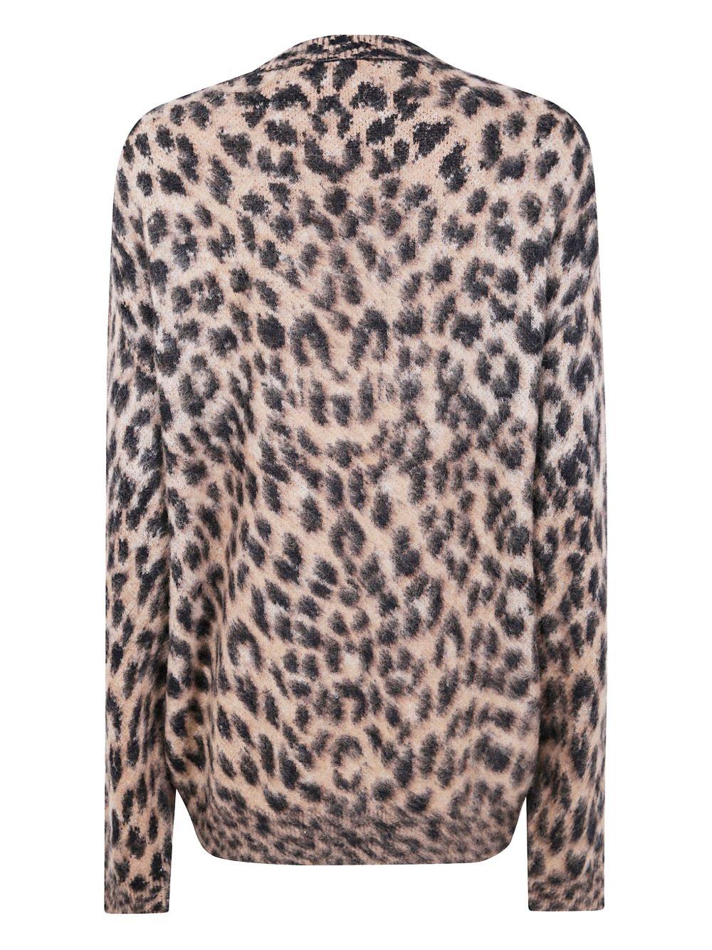 Cardigan con stampa animalier in marrone Laneus - uomo 