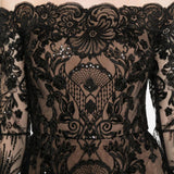 Abito maxi in pizzo in nero Elie saab - donna 