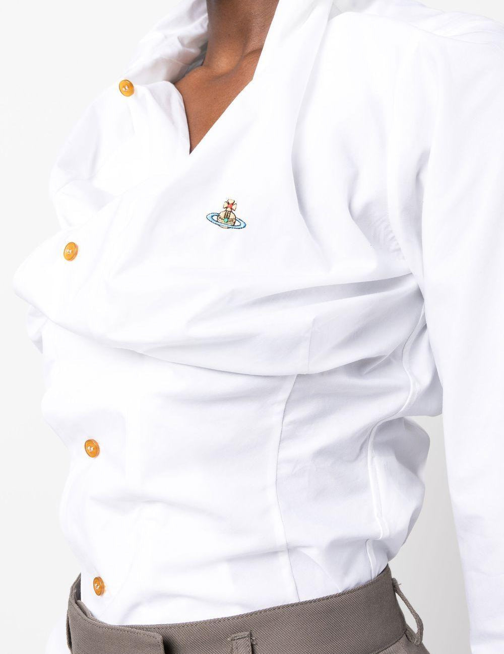 Camicia con logo Orb in bianco Vivienne Westwood - donna 