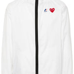Impermeabile con cappuccio e logo in bianco Comme des garcons play x k-way - unisex 
