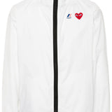 Impermeabile con cappuccio e logo in bianco Comme des garcons play x k-way - unisex 