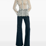 Camicia in pizzo in grigio Rotate - donna 