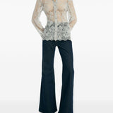 Camicia in pizzo in grigio Rotate - donna 