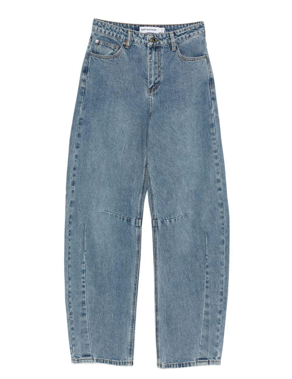 Jeans balloon con cuciture in blu Self-portrait - donna 