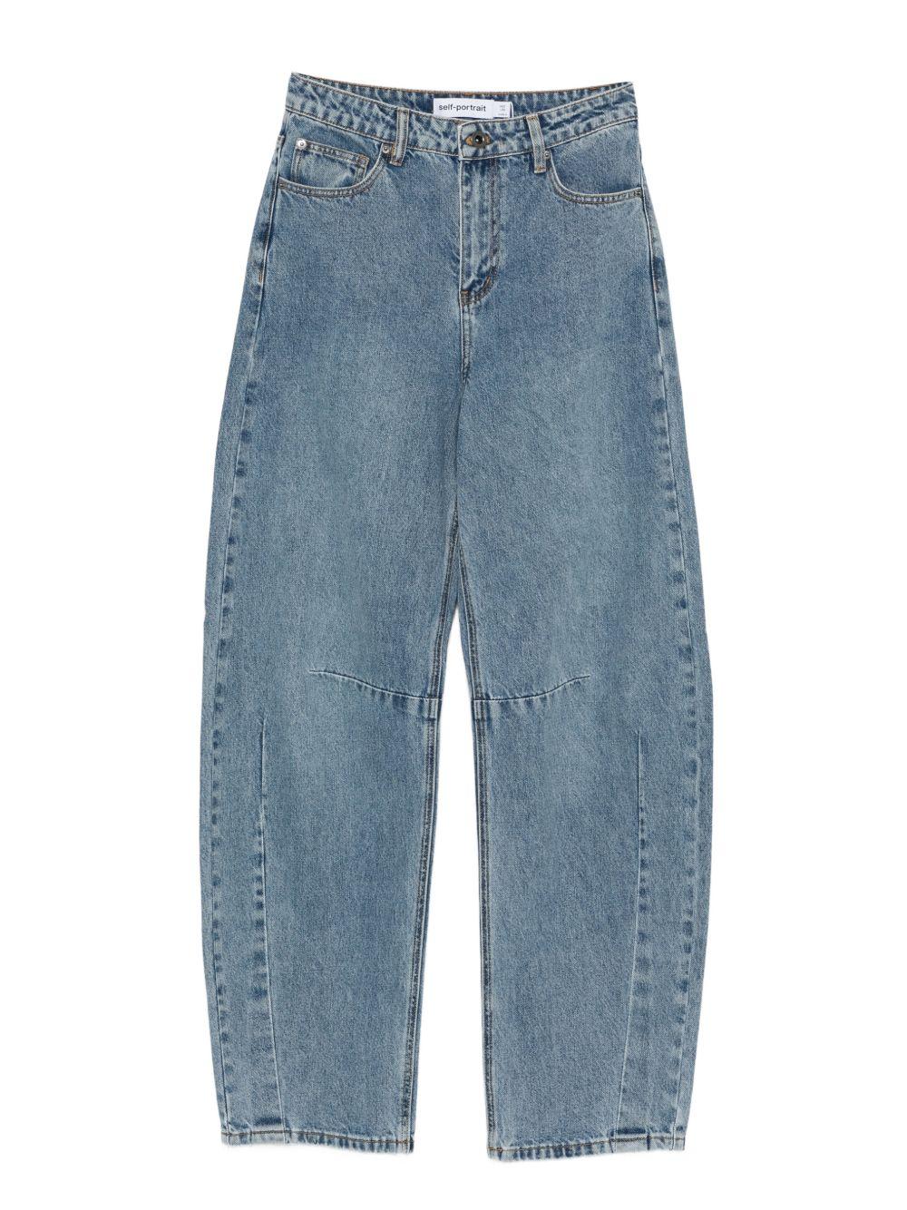 Jeans balloon con cuciture in blu Self-portrait - donna 
