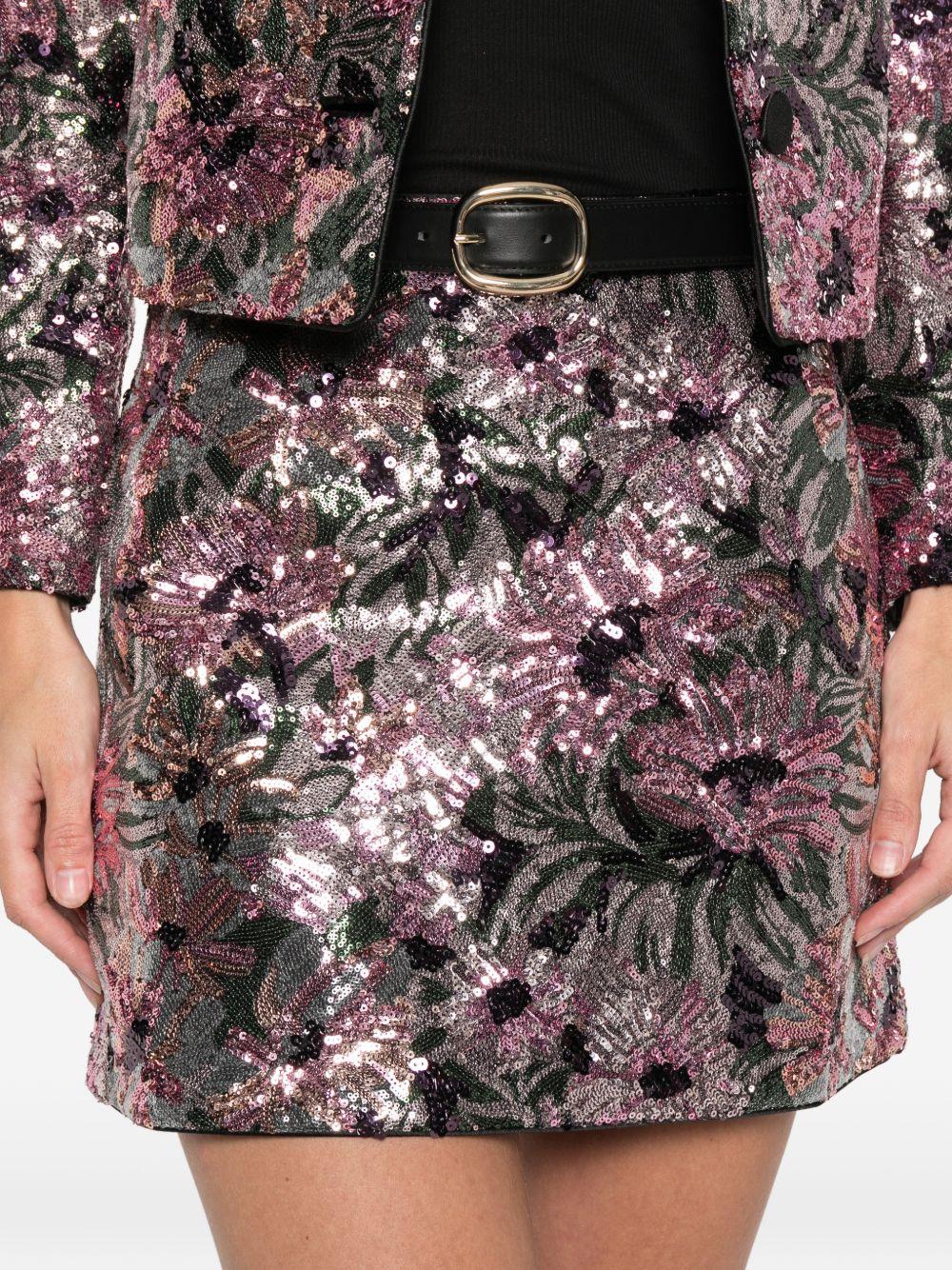 Minigonna con paillettes in rosa Self-Portrait - donna 