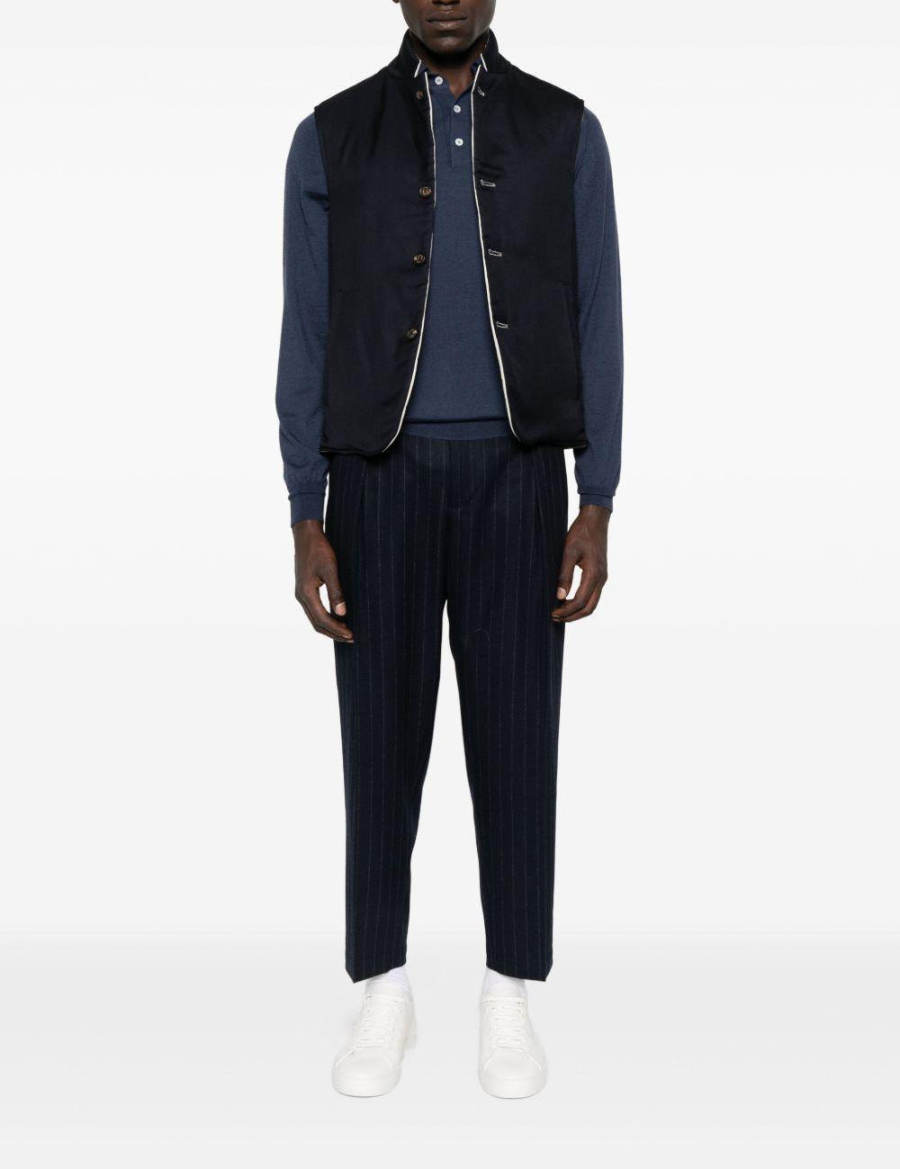 Polo a maniche lunghe in blu Lardini - uomo 