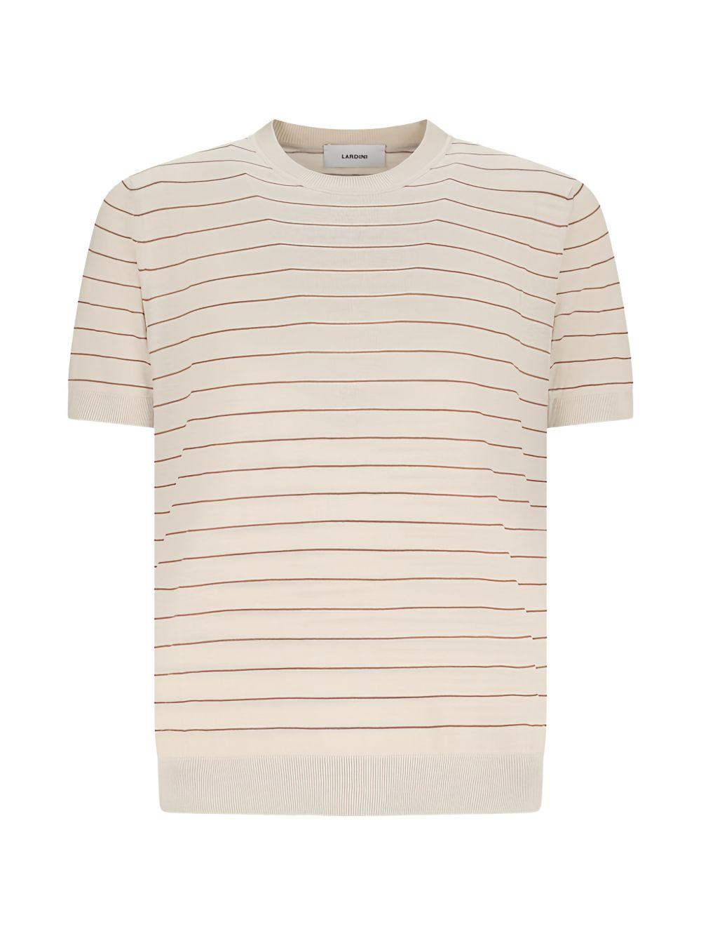 T-shirt a righe in beige Lardini - uomo 