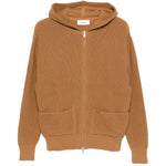 Felpa con cappuccio e zip in marrone Lardini - uomo 