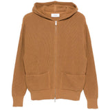 Felpa con cappuccio e zip in marrone Lardini - uomo 