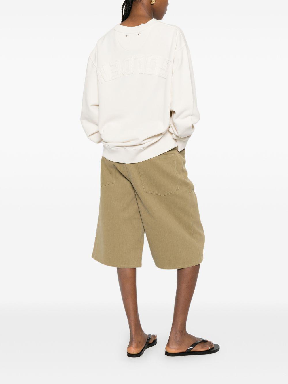 Felpa con logo in beige 