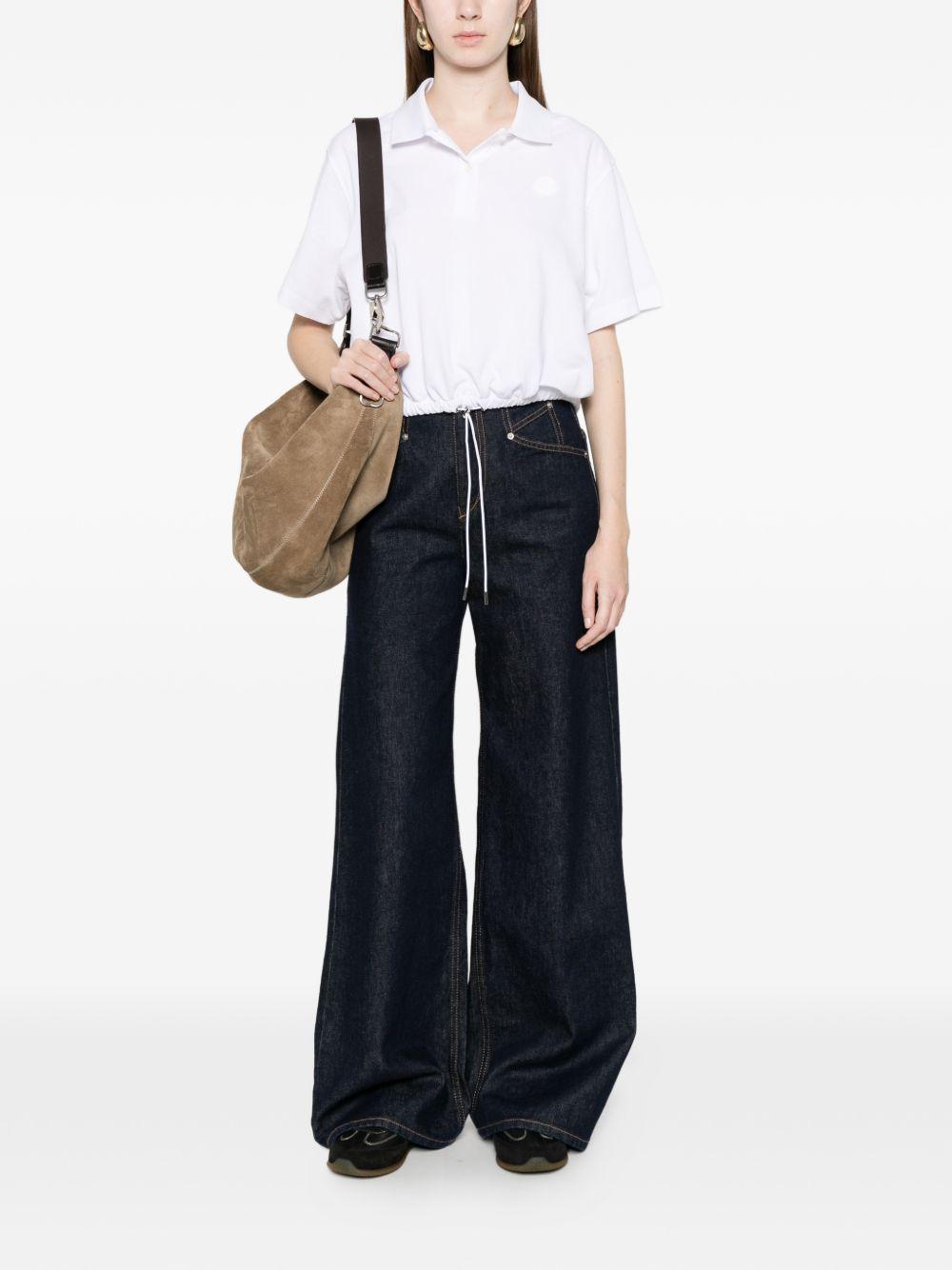 Polo con coulisse in bianco Moncler - donna 