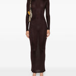 Abito a collo alto in marrone Self-portrait - donna 