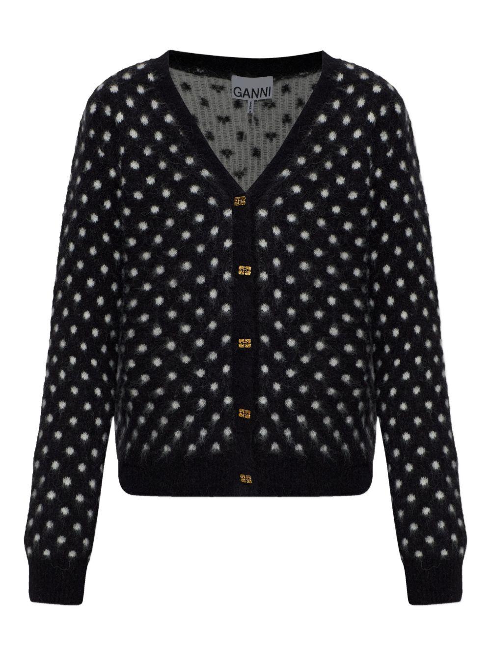 Cardigan a pois in nero Ganni - donna 