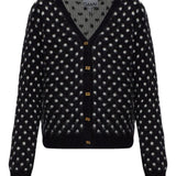 Cardigan a pois in nero Ganni - donna 