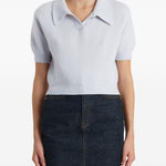 Top in maglia leni in celeste Khaite - donna 